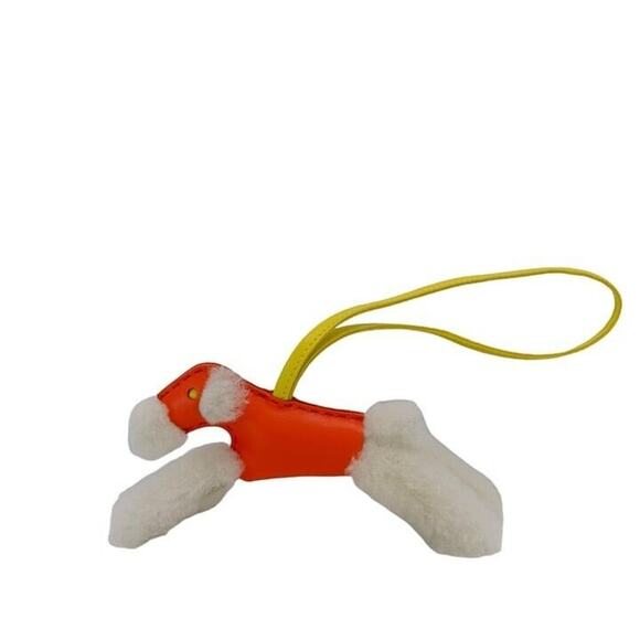 Hermès Orange Poppy Lime Shearling Budy Charm - Picture 1 of 4